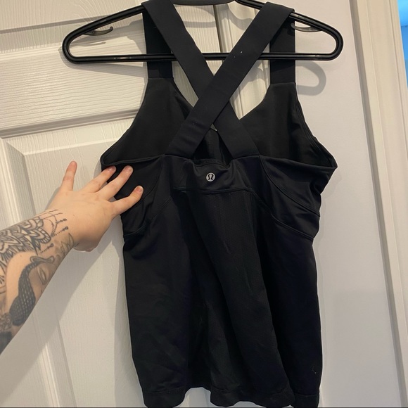 Black lululemon fitness top with built in bra - used - Picture 3 of 4